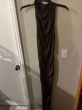 gold cowl neck frill hem maxi dress Sangria Cowl Neck Frill Maxi Dress Lemon
